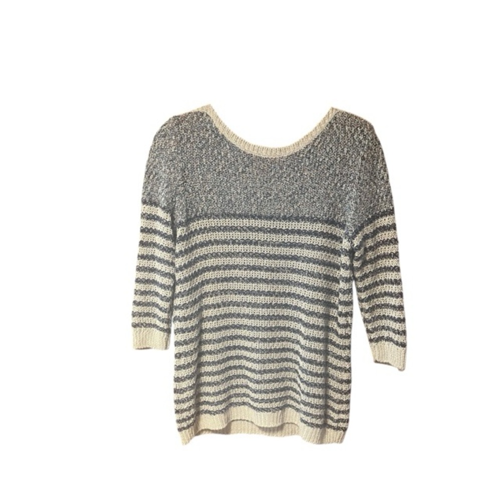Coldwater‎ Creek Linen Blend Striped Pullover Sweater